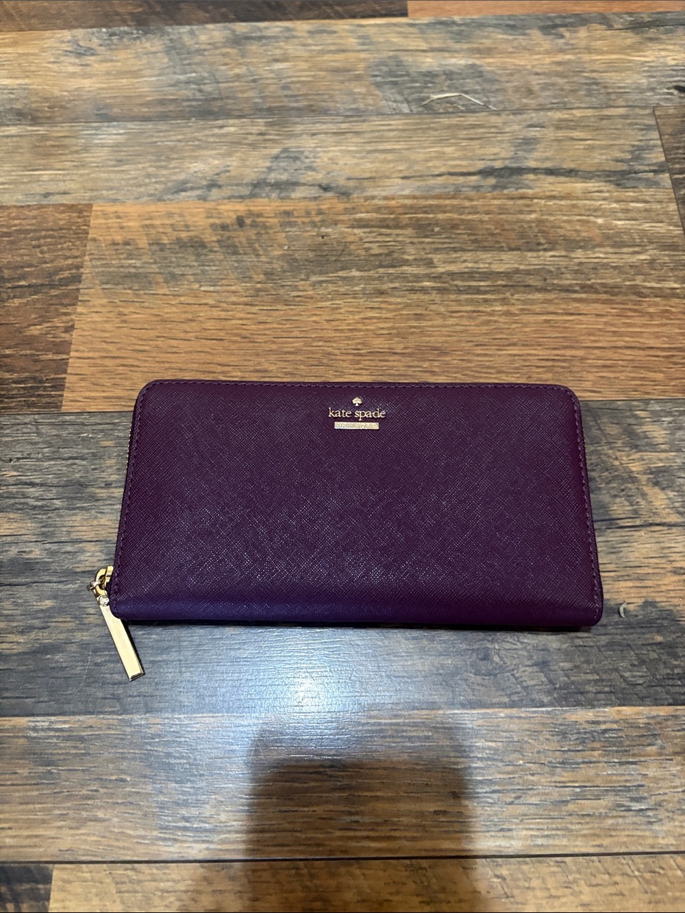Kate Spade New York Plum Lacey Mikas Pond Zip Around Wallet